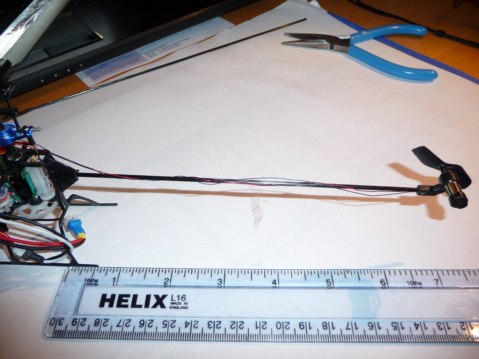 The finished, extended tail boom